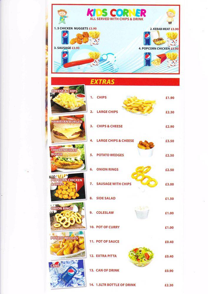 Carta de pizzería Beddau Charcoal Grill, Pontypridd