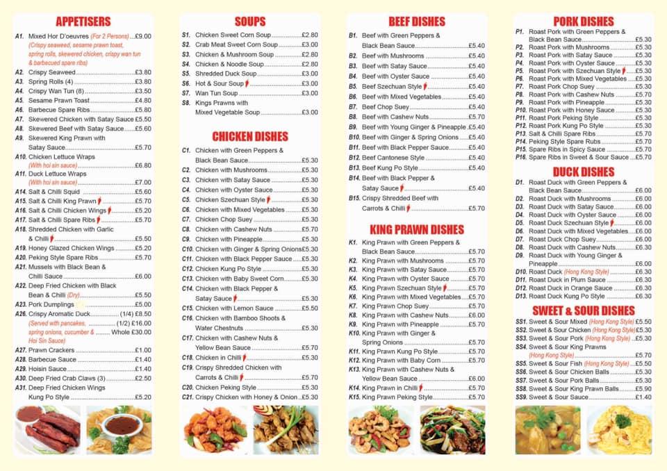 Menu at Popular Chinese fast food, Deddington