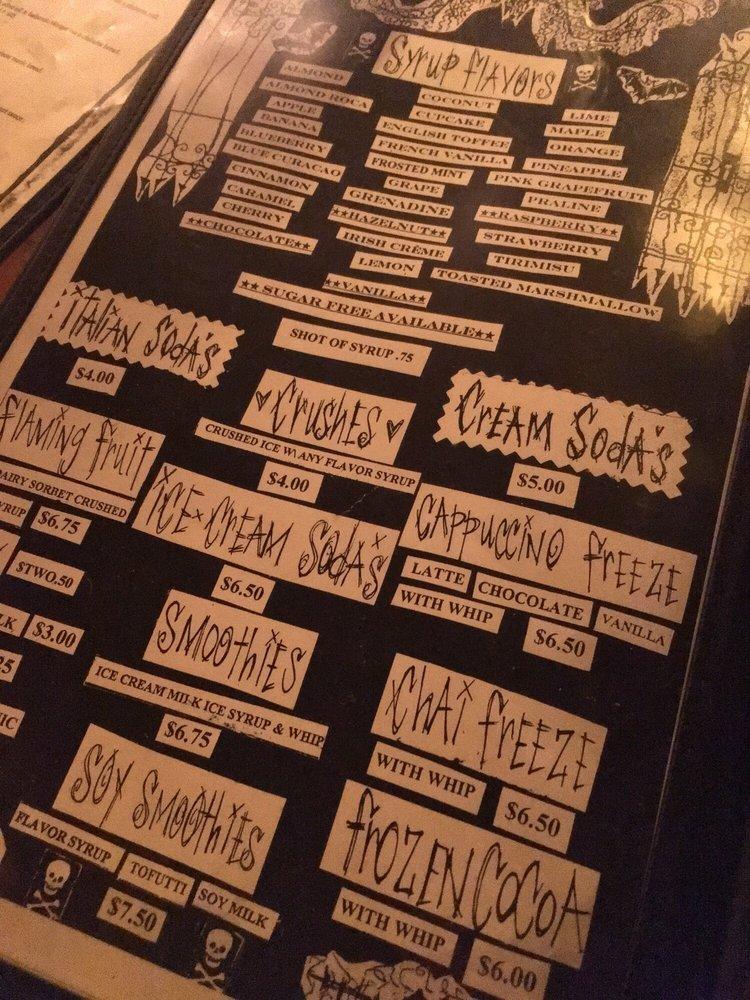 Menu at The Witches Brew cafe, West Hempstead