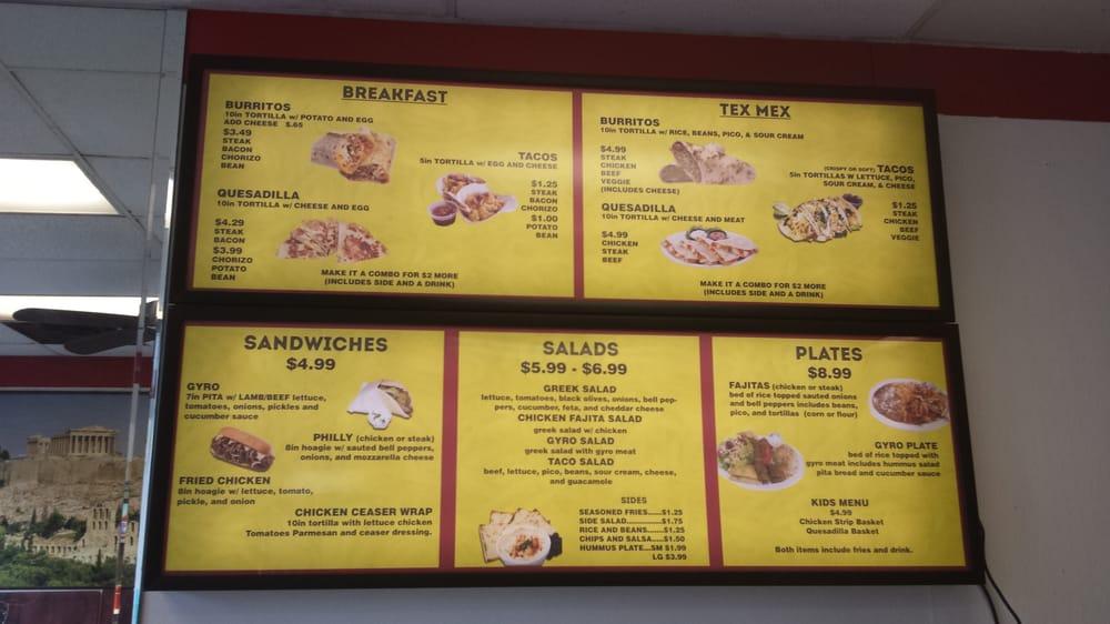 Menu at Gyro & Burrito House restaurant, Fort Worth