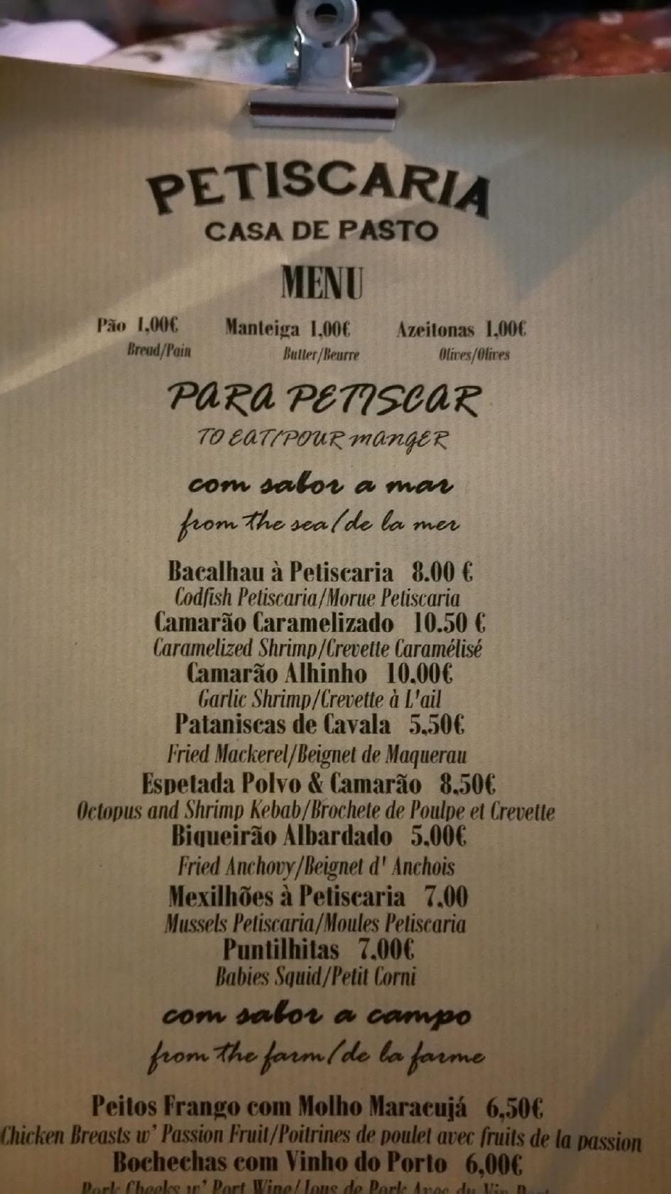 Menu Em Petiscaria Casa De Pasto Pub Bar Olh O