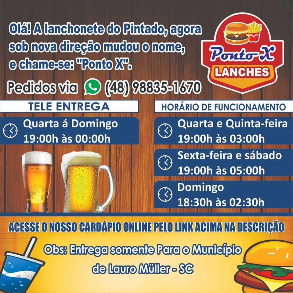 PONTO X LANCHES, Lauro Müller - Cardápio, Preços & Comentários de