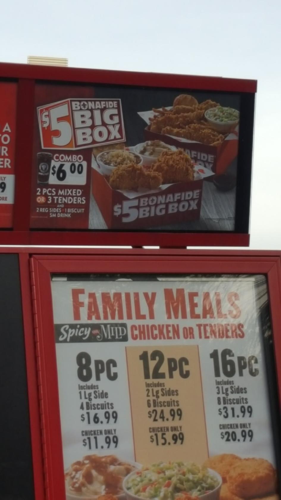 Menu at Popeyes Louisiana Kitchen fast food, Greensboro, 106 Pisgah