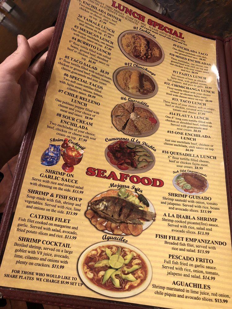 Carta de Cocina Marin Mexican Restaurant, Oklahoma City