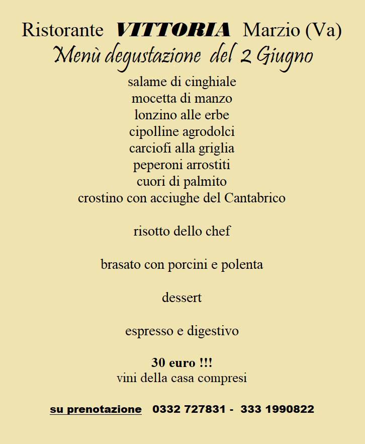 Menu da VITTORIA ristorante, Marzio