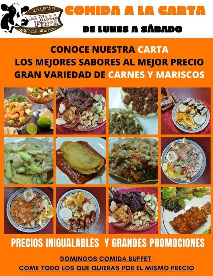 Carta de Restaurante Buffet La Vaca Pinta, Ciudad Guzmán