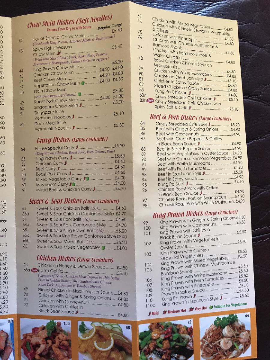 Menu at Wei Fung Chinese Takeaway Ltd fast food, Peterborough