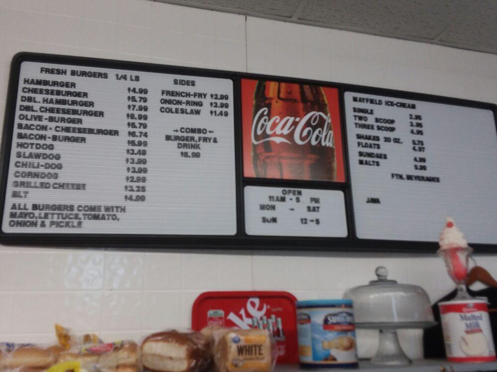 Menu at Bob's Burgers restaurant, Pigeon