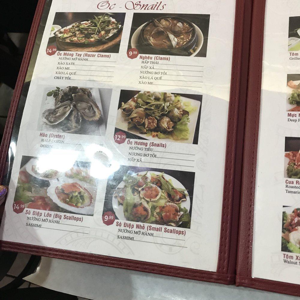 Menu at Tràm Chim Fresh Seafood restaurant, Westminster, Bolsa Ave Ste B