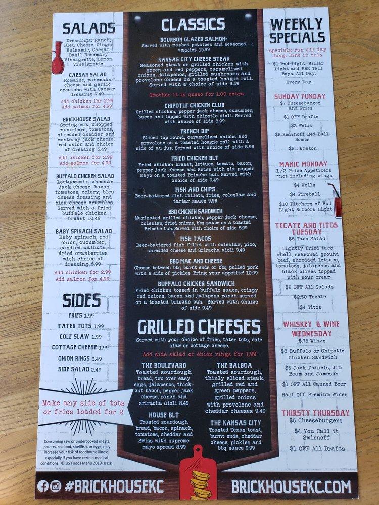 Menu At Brick House KC Pub Bar Kansas City   R277 Menu Brick House KC 2022 10 2 