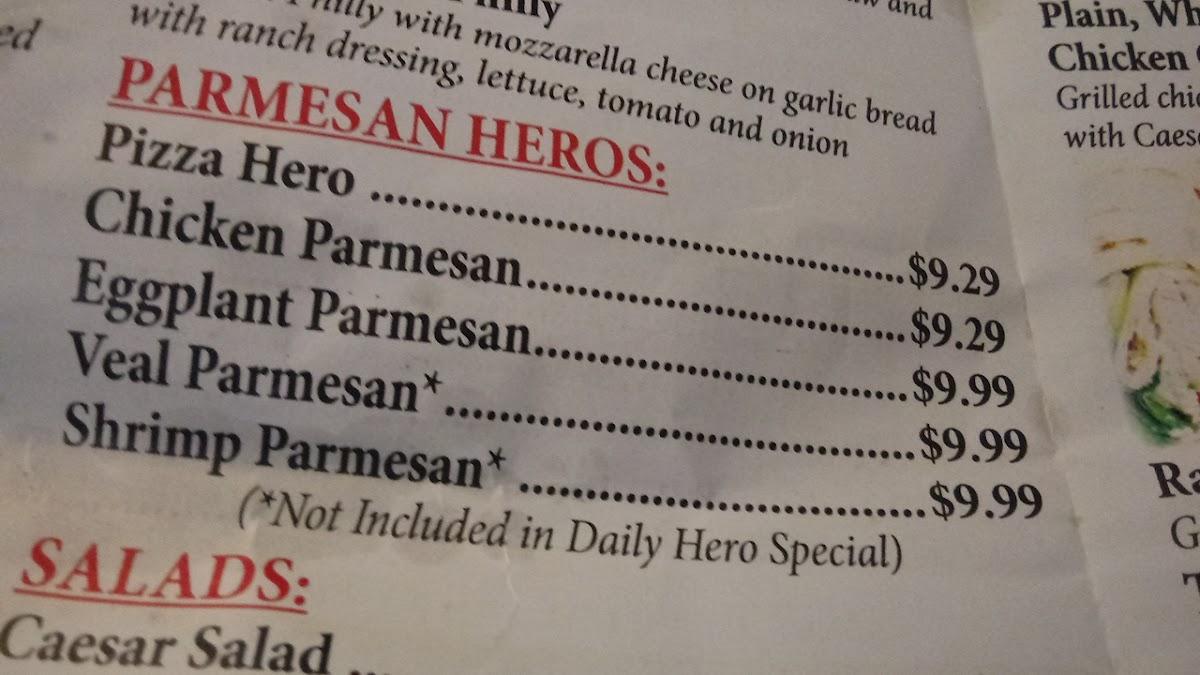 Menu at Hero Haven Pizza & more pizzeria, Shirley