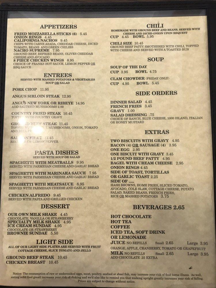 Menu At Cowgirls Cafe, Santa Ana, S Grand Ave