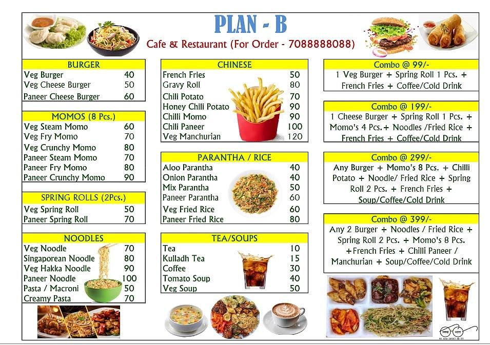 Menu At Plan B Cafe & Restaurant, Jaspur