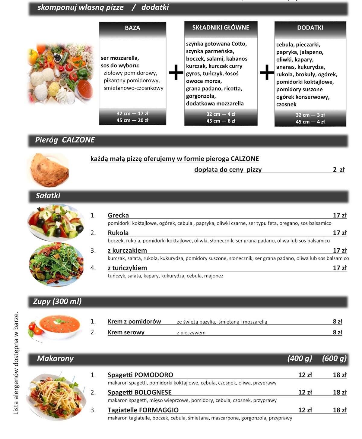 Menu at PIZZA SPORT restaurant, Skierniewice