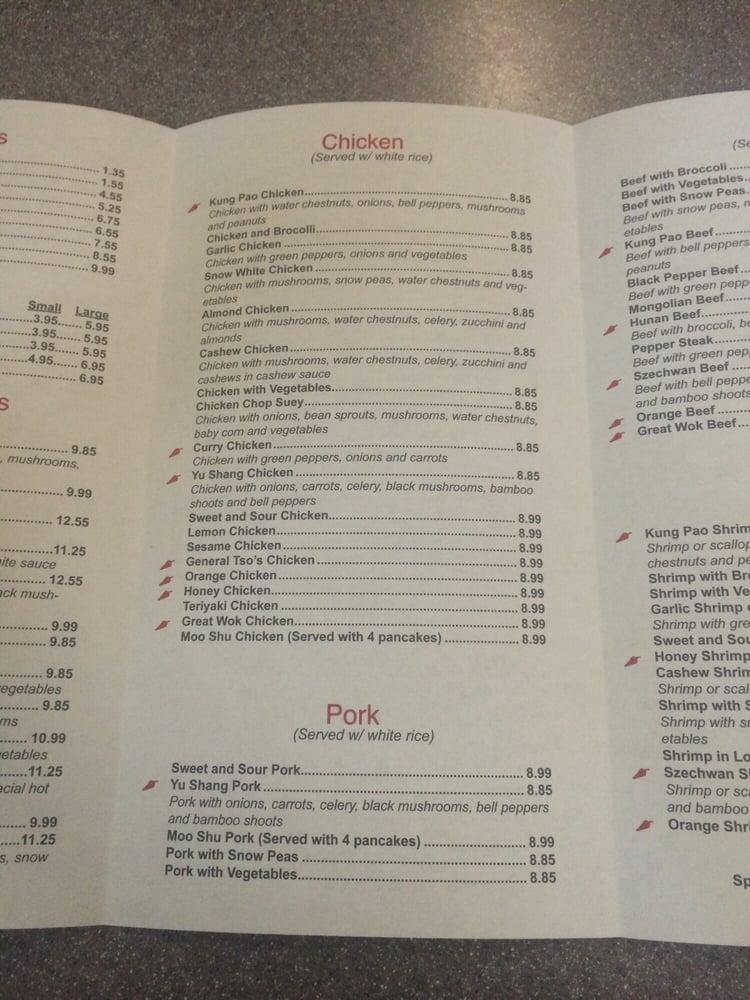 Menu at Great Wok restaurant, Phoenix, E Ray Rd #12