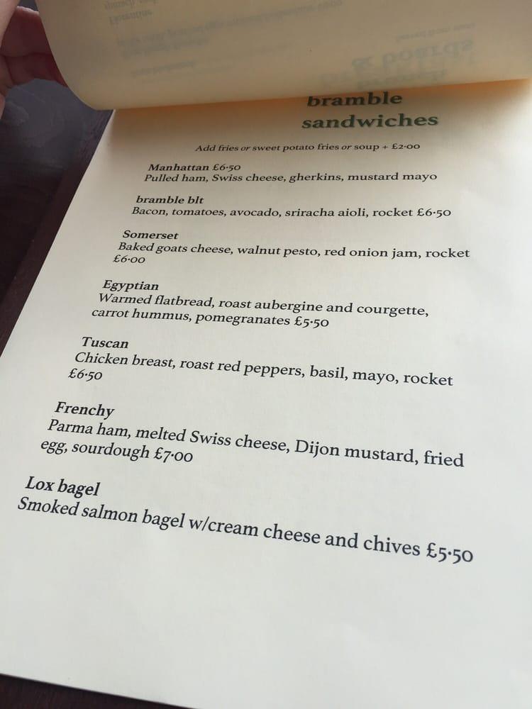 Menu at Bramble restaurant, Giffnock, 205 Fenwick Road
