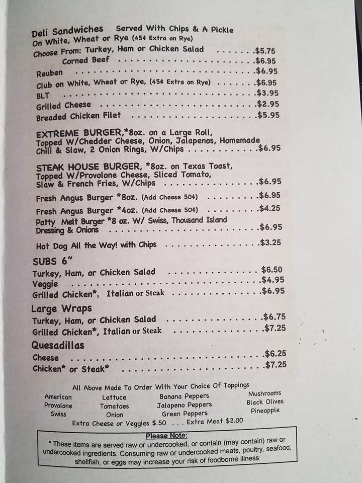 Menu At Oak Island Deli Pizzeria Oak Island 9173