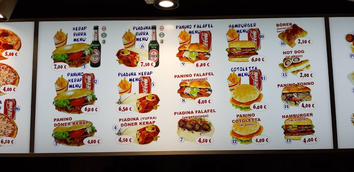 Menu at Istanbul Kebab-Pizza-Grill restaurant, San Giovanni Lupatoto