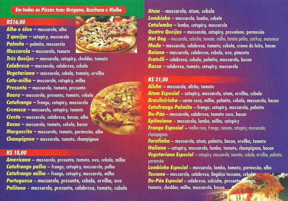 Pizzaria du - Pao cardápio