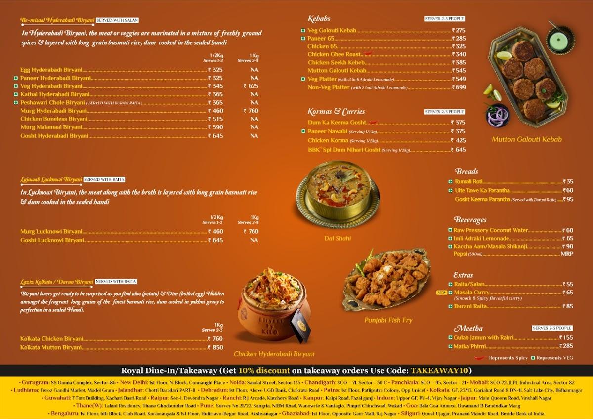 Menu At Biryani By Kilo Panchkula Panchkula