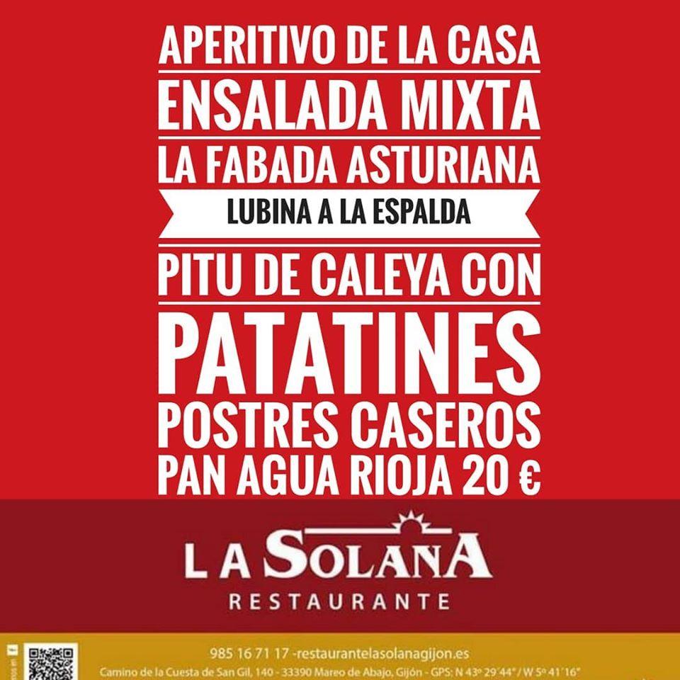 La Solana de Pablo, Gijón - Menú del restaurante, precios y reseñas