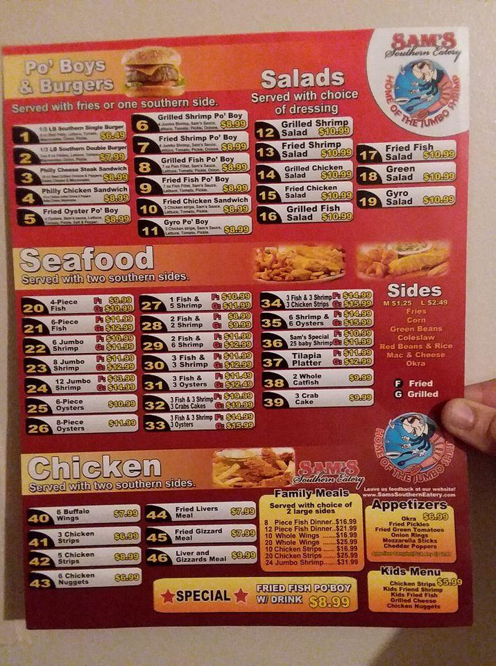 Menu at Fish & Shrimp Diner restaurant, Independence