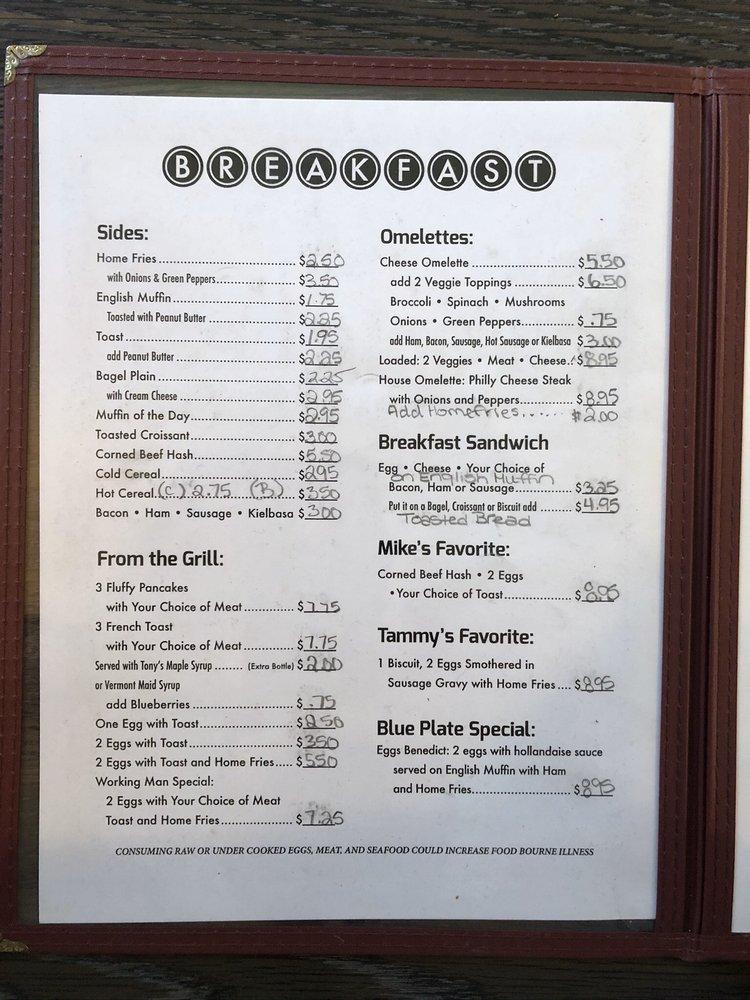 Menu at Maple Leaf Diner restaurant, Londonderry
