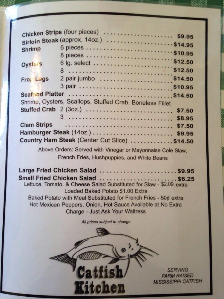 Menu at Twin Lakes Catfish Kitchen restaurant, Burns, Highway 70 E