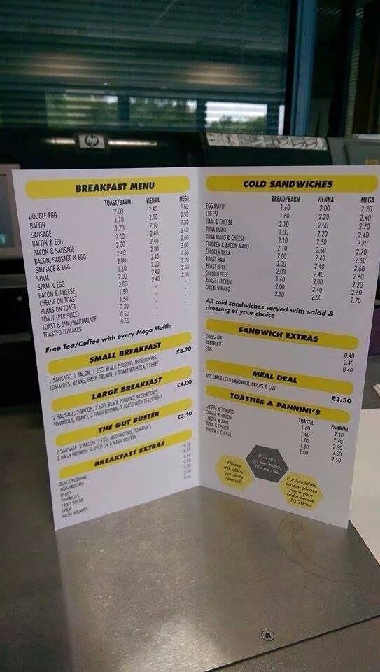 Menu at Busy Bees Sandwich Bar, Stockport