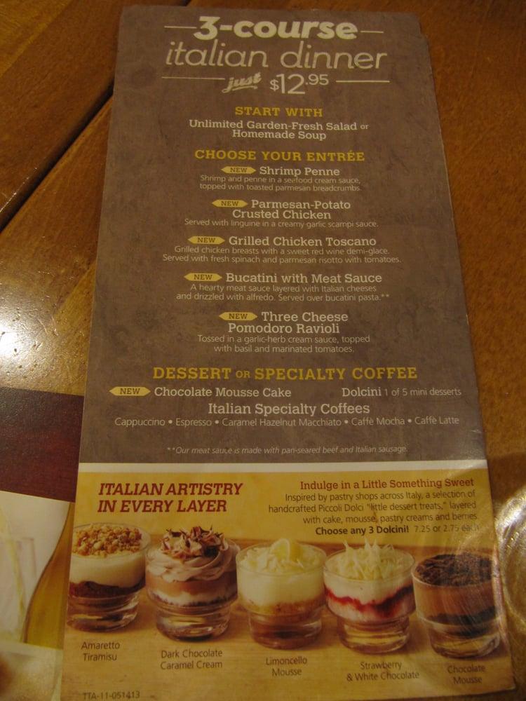 Menu at Olive Garden Italian Restaurant, Foxborough