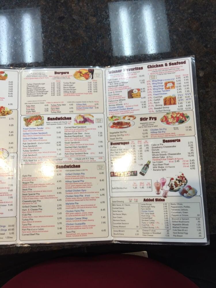 Menu at Hilltop Coney Diner pizzeria, Marlette
