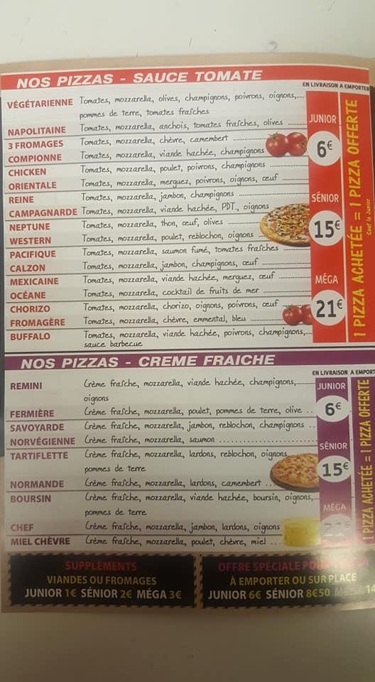 Menu de O'delice st sever