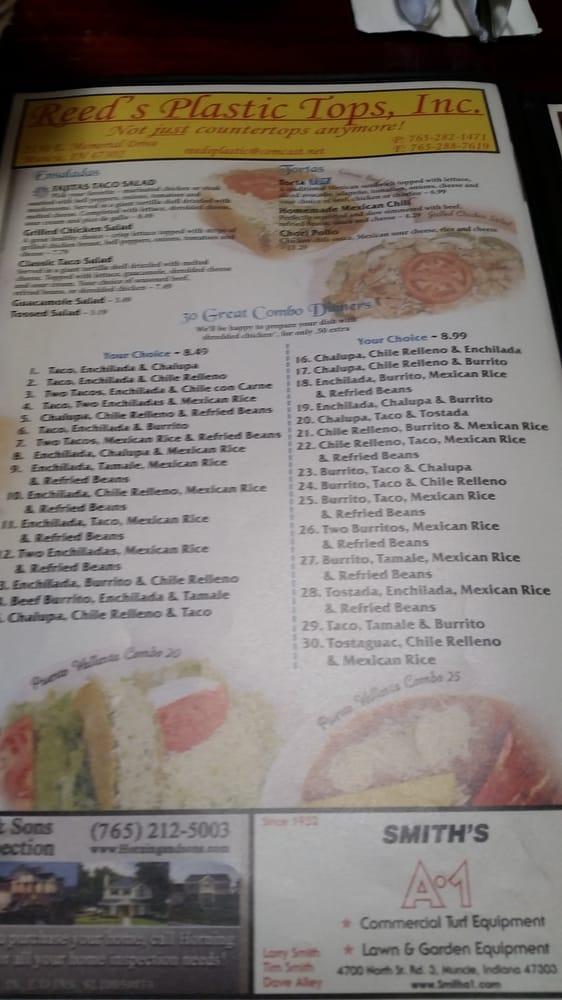Menu at Puerto Vallarta pub & bar, Muncie, Wheeling Ave