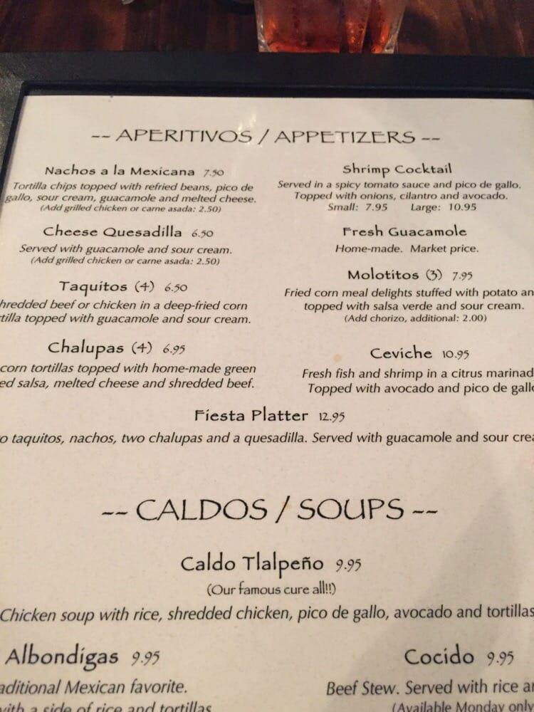 Menu at Casa Moreno restaurant, Covina