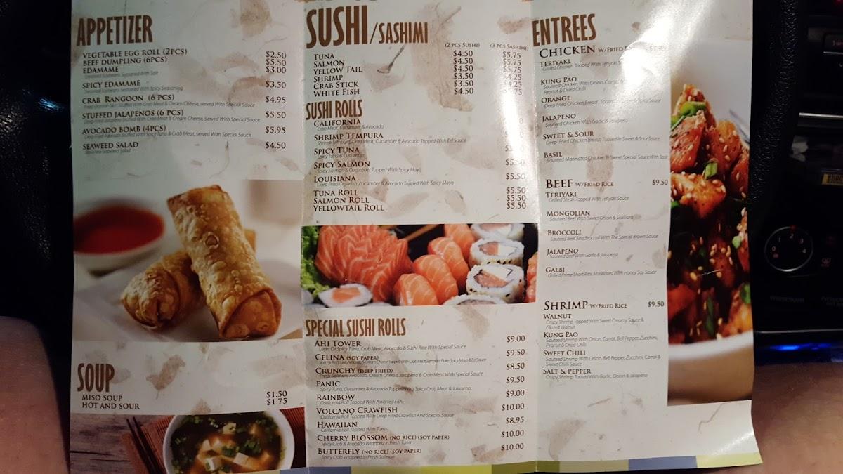 Menu at Celina Asian Bistro restaurant, Celina