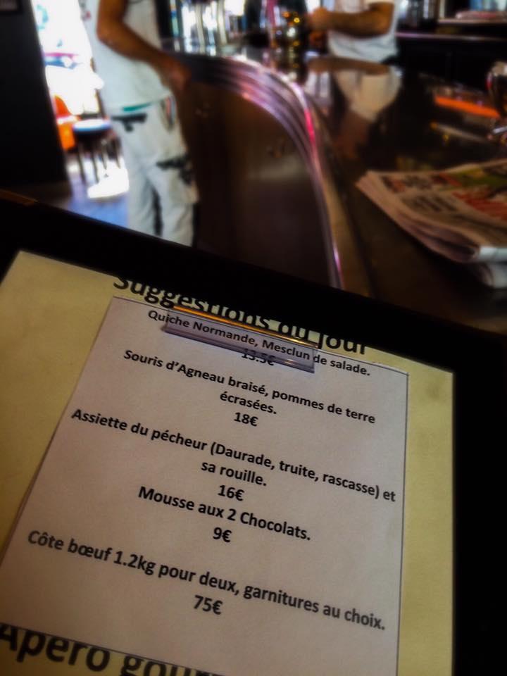Menu au Le Bouquet de Grenelle pub et bar, Paris, 68 Av. de la Motte