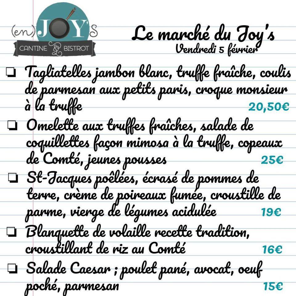 Menu at Le Joy's Café, Boé, Centre commercial Géant Casino