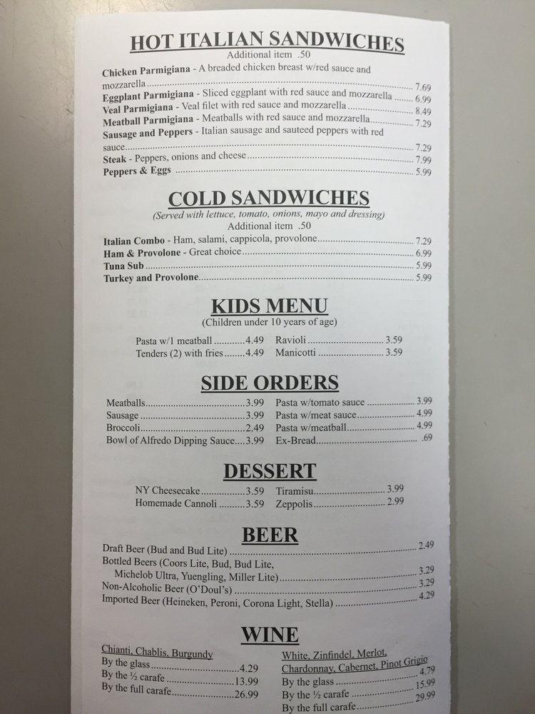 Carta de Sammy's Italian Restaurant and Pizza, Ocala, SW State Rd 200