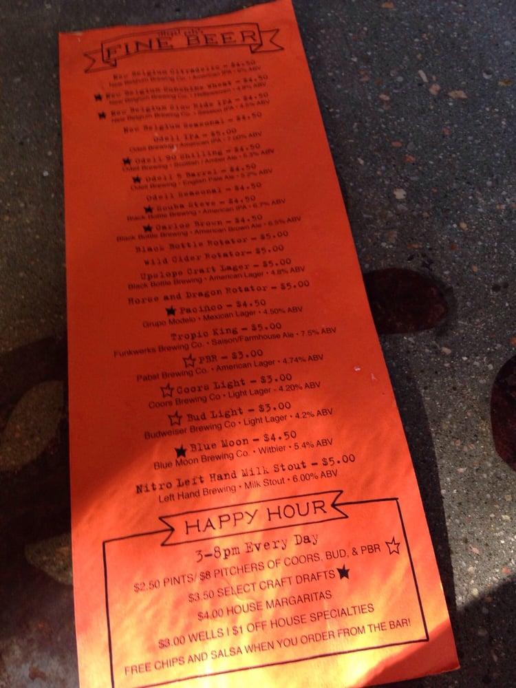 Menu at Illegal Pete's Fort Collins pub & bar, Fort Collins