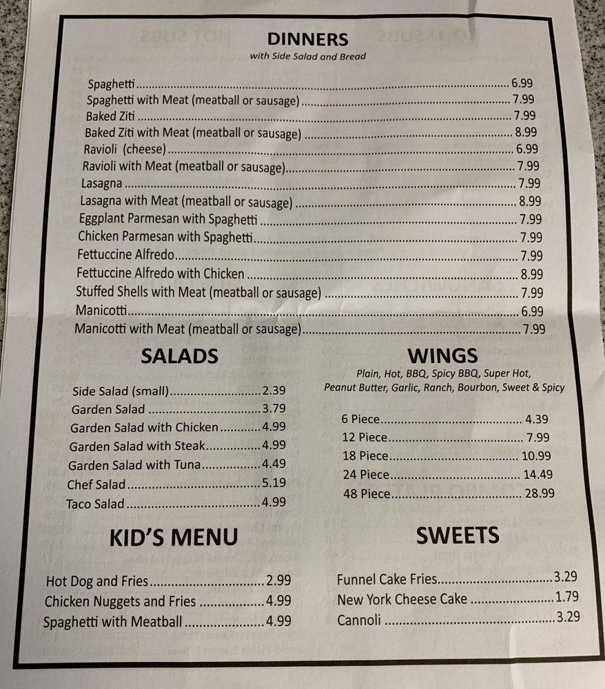 Menu at Pizza City & Subs pizzeria, Landisburg