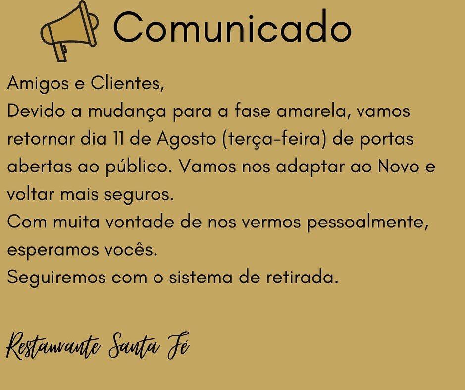 Restaurante Santa Fé cardápio