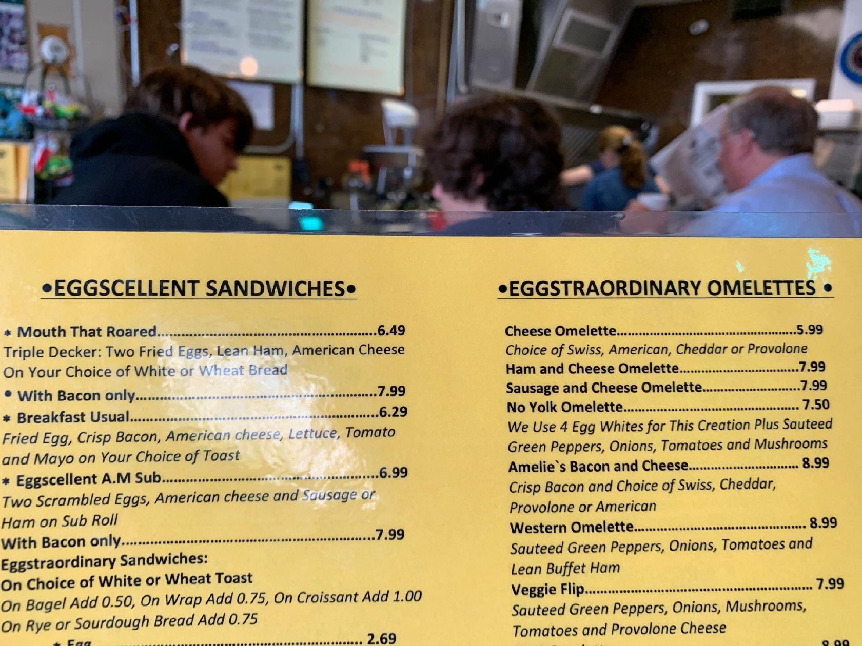 Menu at Jack's Place restaurant, Alexandria