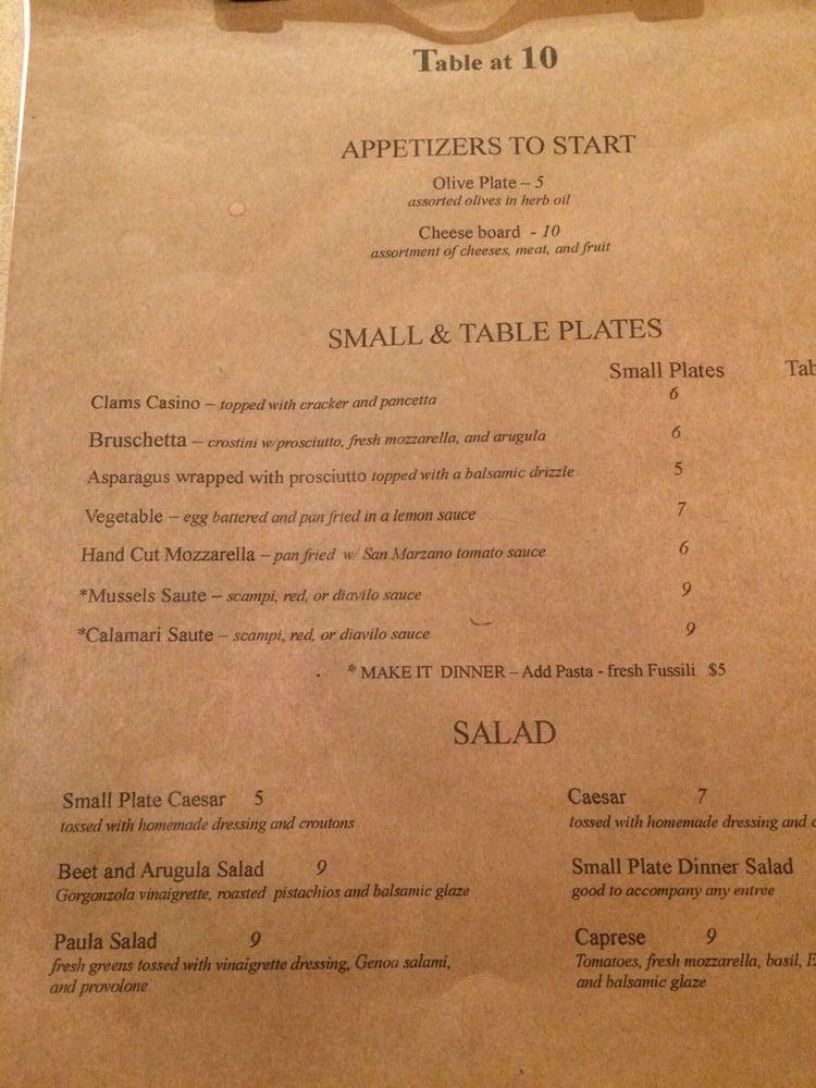 Menu at Vilorio’s Bar & Bistro, North Attleborough