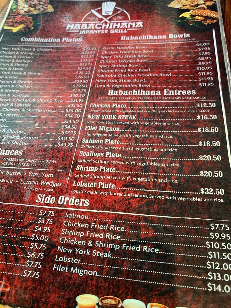 Menu at Habachihana Japanese Grill Japanese Express pub & bar