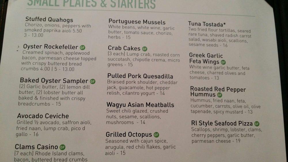 Menu at Two Ten Oyster Bar & Grill, South Kingstown