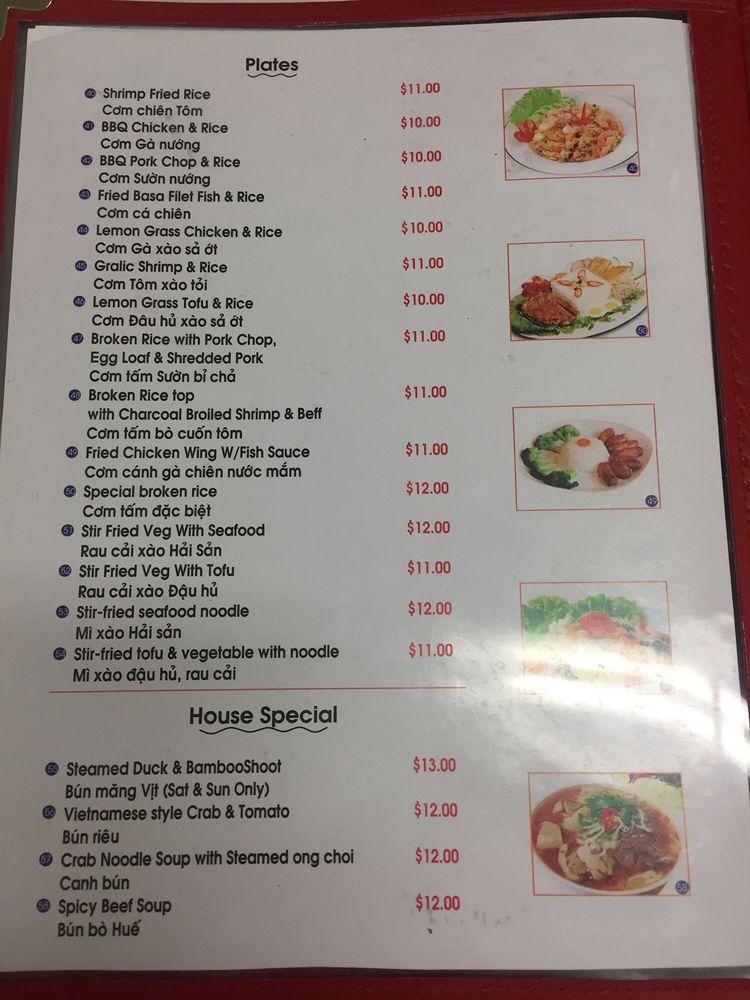 Menu at Anh Hong Restaurant, Honolulu