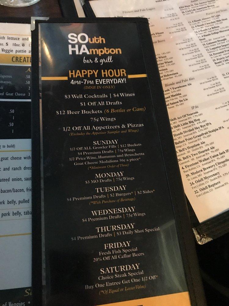 Menu at SOHA Bar and Grill, St. Louis
