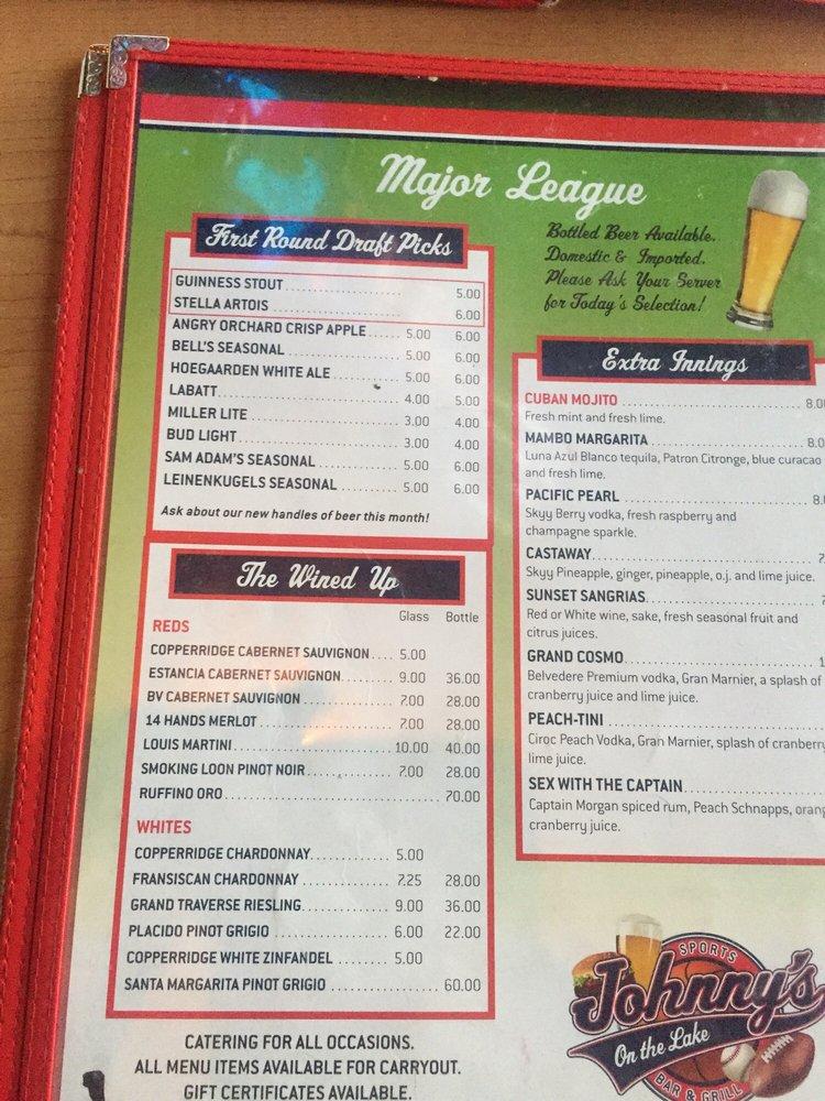 Menu at Johnny's On The Lake Bar & Grill, Belleville