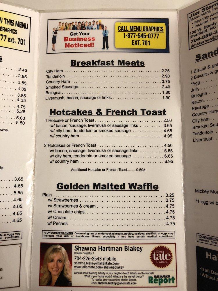 Menu at Wayside Family Restaurant, Stanfield, 101 NC200