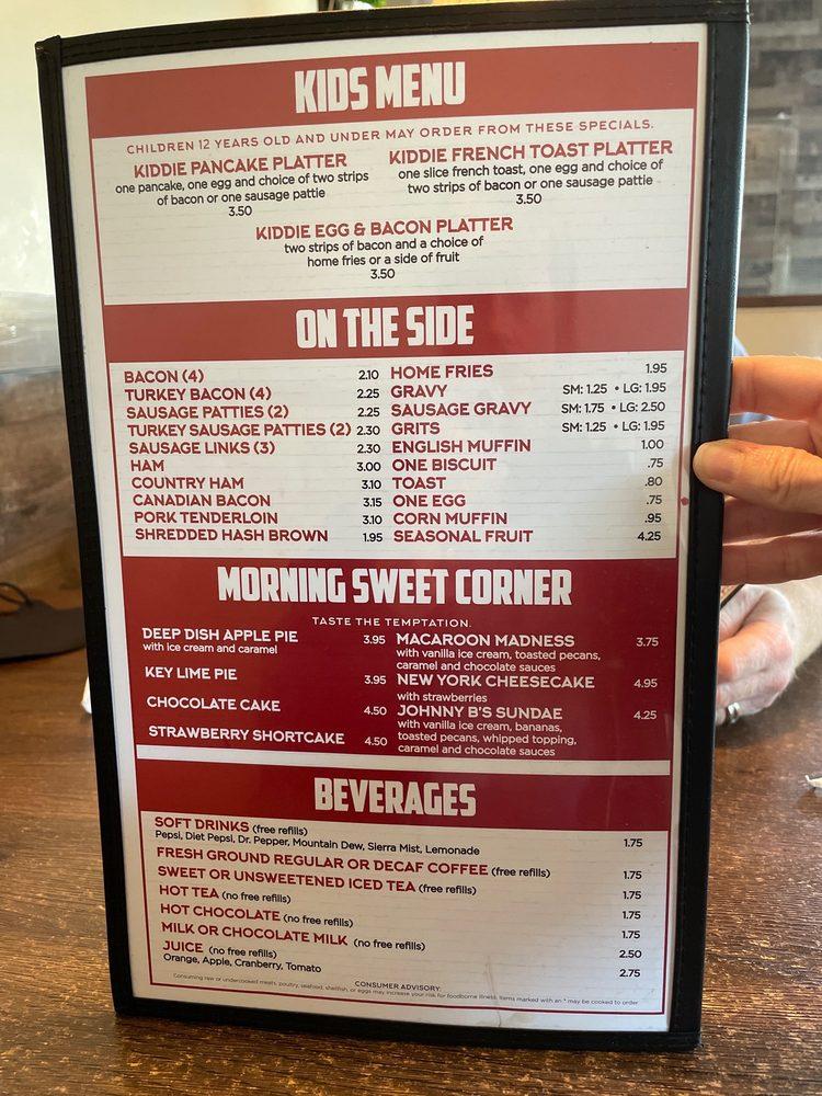 Carta Del Restaurante Johnny B's Grillhouse, Winston-Salem